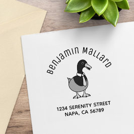 Carimbo De Borracha Mallard Duck Collar Necktie Arch Address