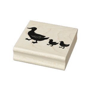 Carimbo De Borracha Mamãe e Patos Bebês