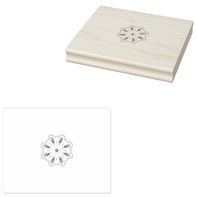 Carimbo De Borracha Mandala Flower Art Impressão | Boho Decor (Carimbado)