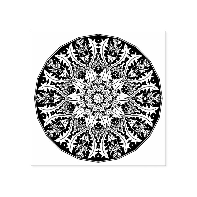 Carimbo De Borracha Mandala Ornamental (Impressão)