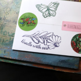 Carimbo De Borracha Manipulando com cuidado a arte margarida Susan de