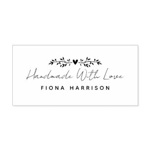 Carimbo De Borracha Manuscrito Com Folhas De Script De Amor