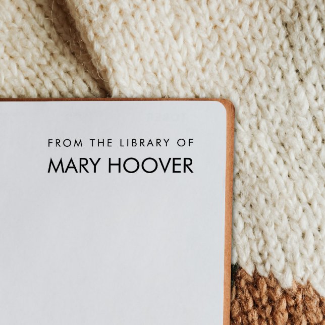 Carimbo De Borracha Manuscrito Mínimo Simples Da Biblioteca De (Criador carregado)