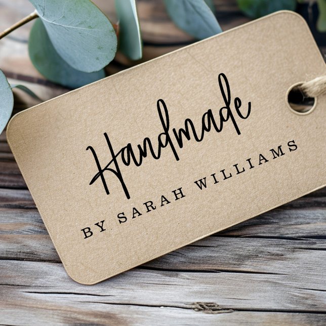 Carimbo De Borracha Manuscrito por nome personalizado script manuscrit (Handmade by custom name modern handwritten script rubber stamp)