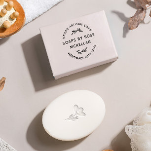 Carimbo De Borracha Mão Desenhada Verde Feita À Mão Com Amor