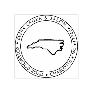 Carimbo De Borracha Mapa do Estado da Carolina do Norte para devolução