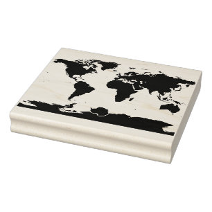 Carimbo De Borracha Mapa plano da Terra