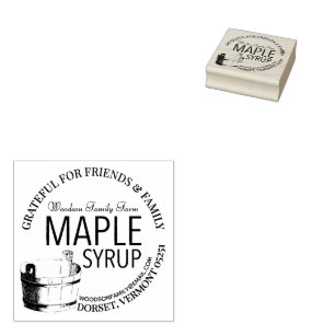 Carimbo De Borracha Maple Syrup - Agradecimento à Família e Amigos