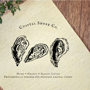 Carimbo De Borracha Marca de Casa e Jardim Costeira Oyster Vintage