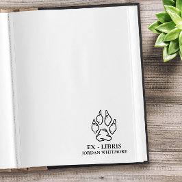 Carimbo De Borracha Marca de Pata de Lobo Ex Libris Nome Personalizado
