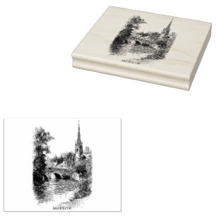 Carimbo De Borracha Marlow Church e Bridge Sketch
