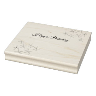 Carimbo De Borracha Marrom-alaranjado feliz aniversário adicione nome 