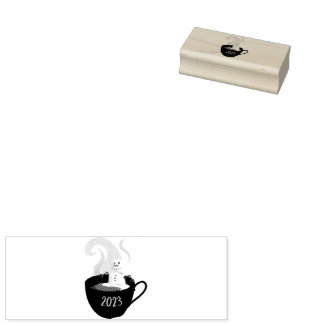 Carimbo De Borracha Marshmallow Snowman Em Cacau Quente