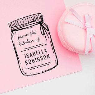 Carimbo De Borracha Mason Jar Da Cozinha Do Nome Desenhado À Mão