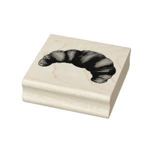 Carimbo De Borracha Massa Croissant Crescente Francesa Butônica Flaky