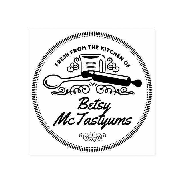 Carimbo De Borracha Medindo utensílios de xícara da cozinha do selo (Impressão)