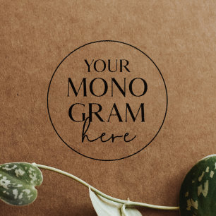 Carimbo De Borracha MEGHAN Monograma Boho Simples Borracha de Casament