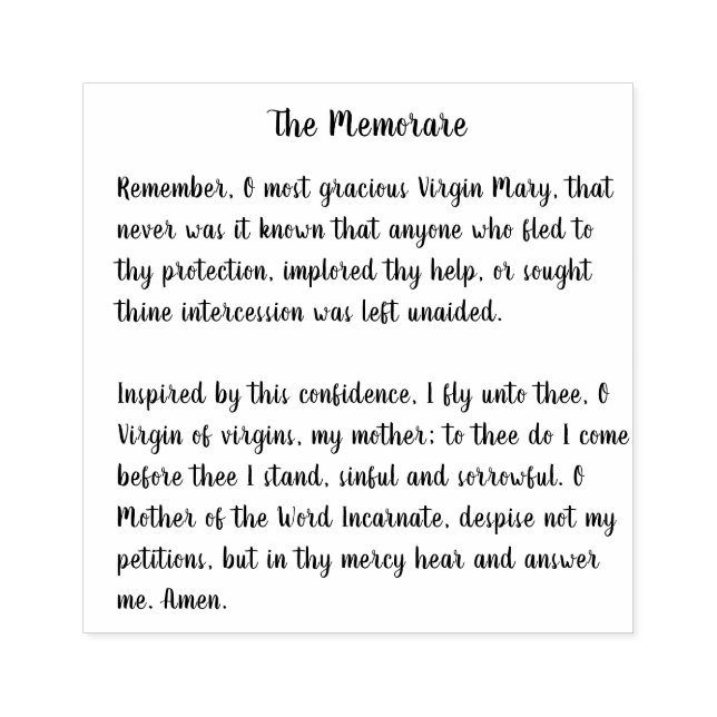 Carimbo De Borracha Memórias da Virgem Maria da Oração Católica Tradic (Impressão)