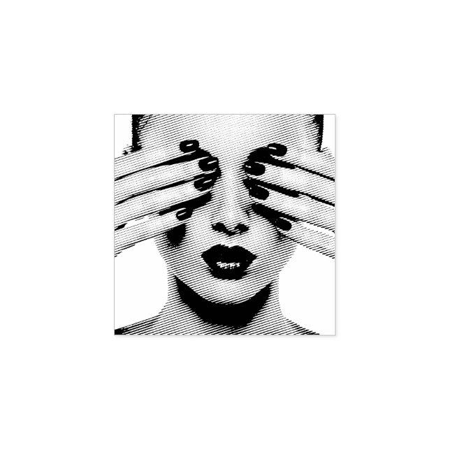 Carimbo De Borracha Menina Bonita Lady Makeup Unhas acrílicas (Impressão)