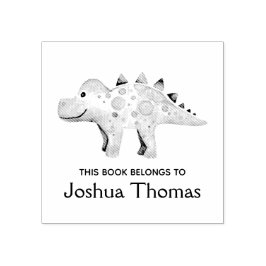 Carimbo De Borracha Meninos: Dinossauro Bonito e Kids Bookplate