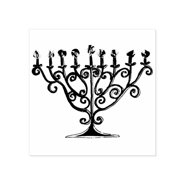 Carimbo De Borracha Menorah Candle (Impressão)
