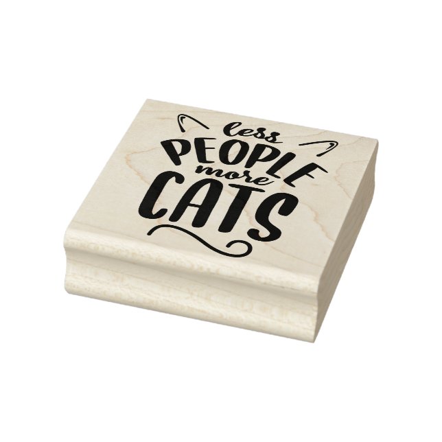 Carimbo De Borracha Menos Pessoas Mais Gatos  (Carimbo)