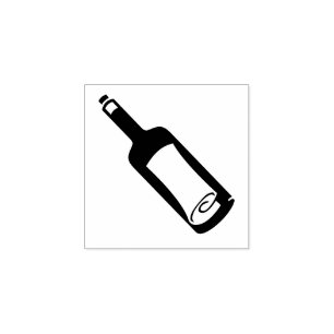 Carimbo de borracha "Mensagem em uma garrafa"