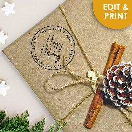 Carimbo De Borracha Mensagem Personalizável de Natal da Família