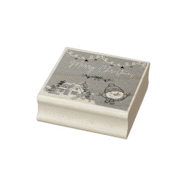 Carimbo De Borracha Merry Christmas Wood Art Stamp