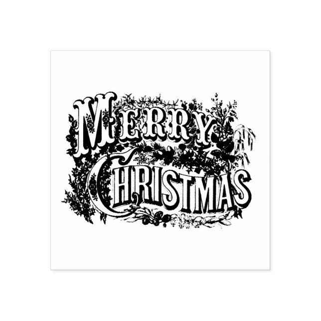 CARIMBO DE BORRACHA MERRY CHRISTMAS WOOD ART STAMP (Impressão)