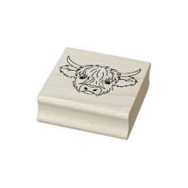 Carimbo De Borracha Micro Mini Highland Cow Stamp