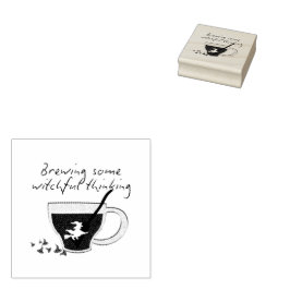 Carimbo De Borracha Mikitiez halloween espresso bruxa café