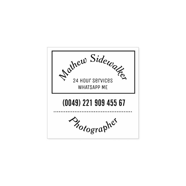 Carimbo De Borracha Mini excelente quadrado do selo para o fotógrafo (Impressão)