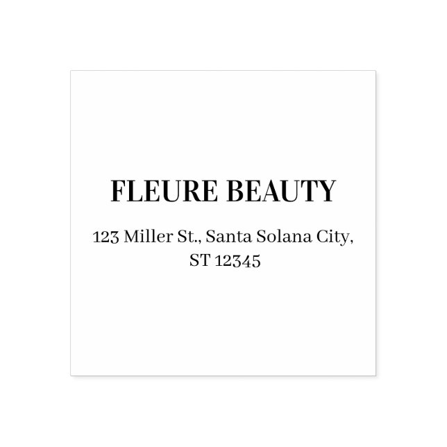 Carimbo De Borracha Minimal Business Address Stamp with Company Name (Impressão)