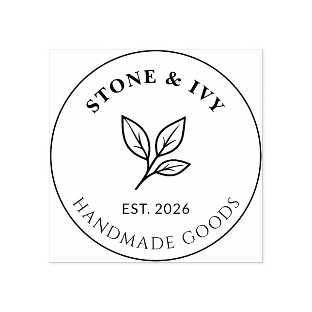 Carimbo De Borracha Minimal Business Logo Rubber Stamp (Impressão)