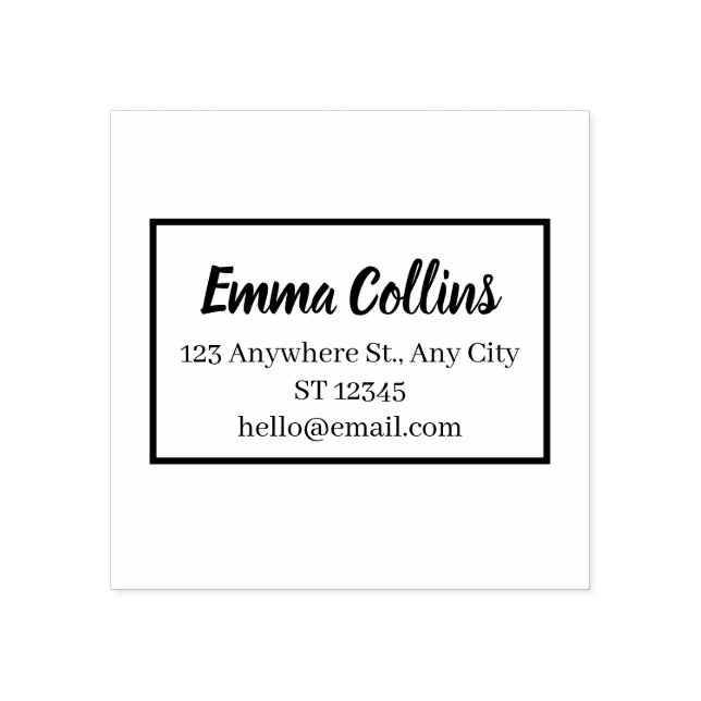 Carimbo De Borracha Minimal Personal Address Stamp – Clean Address (Impressão)