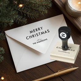 Carimbo De Borracha Minimalist Merry Christmas Family