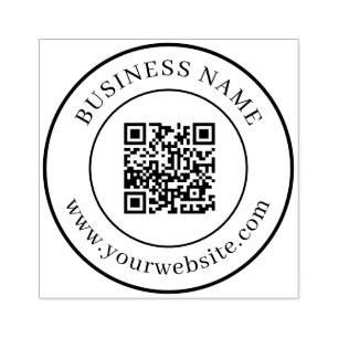 Carimbo De Borracha Modelo Clássico de Texto de Código QR Personalizad