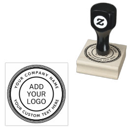 Carimbo De Borracha Modelo de logotipo de texto personalizado e nome d