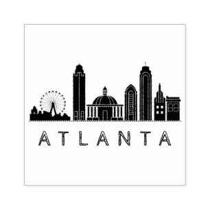 Carimbo De Borracha Modern Atlanta Georgia Estilizou Skyline