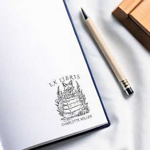 Carimbo De Borracha Modern Ex Libris Fox Bookplate