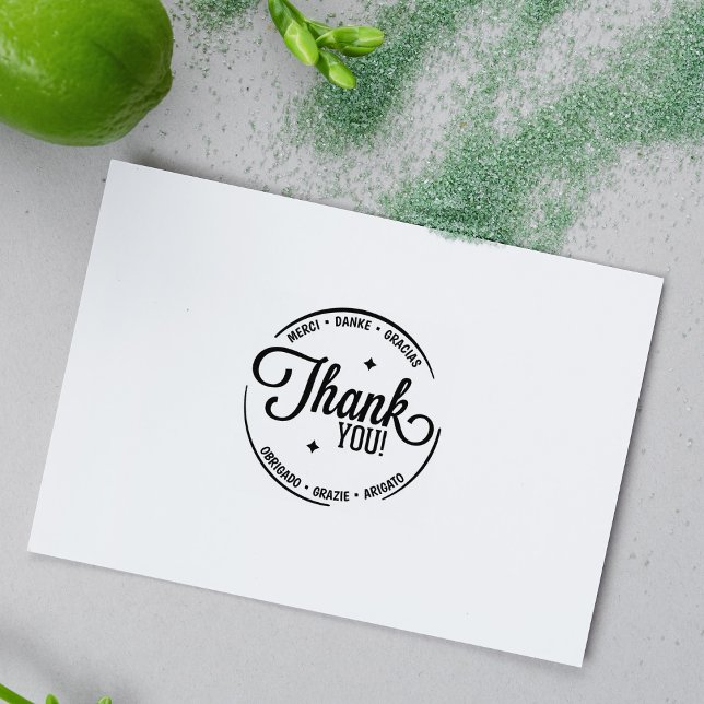 Carimbo De Borracha Modern Multilingual Obrigado (Criador carregado)