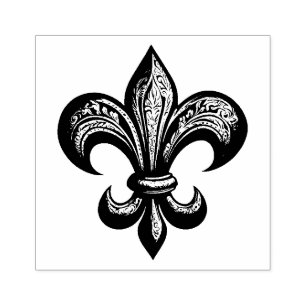 Carimbo De Borracha Modern Vintage Fleur de Lis