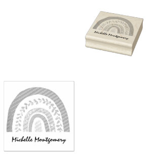 Carimbo De Borracha Modern Watercolor Boho Rainbow Custom Girls Cute