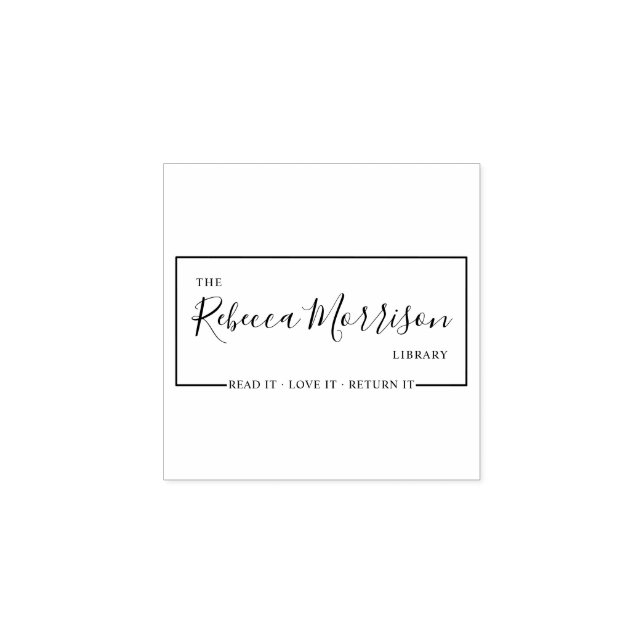 Carimbo De Borracha Moderno Lê-Lo Adorava-O | Biblioteca Personalizada (Impressão)