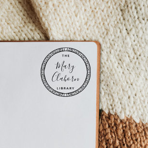 Carimbo De Borracha Moderno Minimalista Deixa Da Biblioteca De