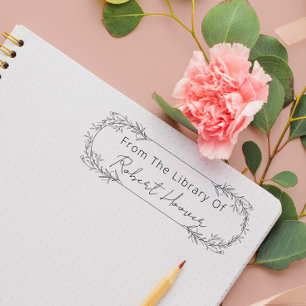 Carimbo De Borracha Moderno Minimalista Deixa Da Biblioteca De