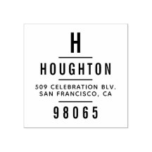 Moderno Monograma Tipografia Endereço de Retorno