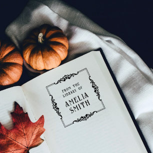 Carimbo De Borracha Moldura De Ornamentado Vintage Da Biblioteca De