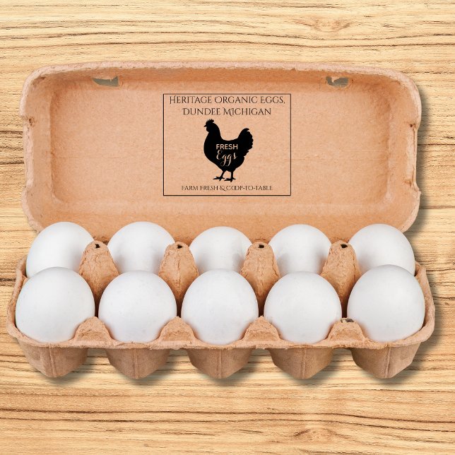 Carimbo De Borracha Monogram Egg Carton Stamp Farm Fresh Eggs (Criador carregado)